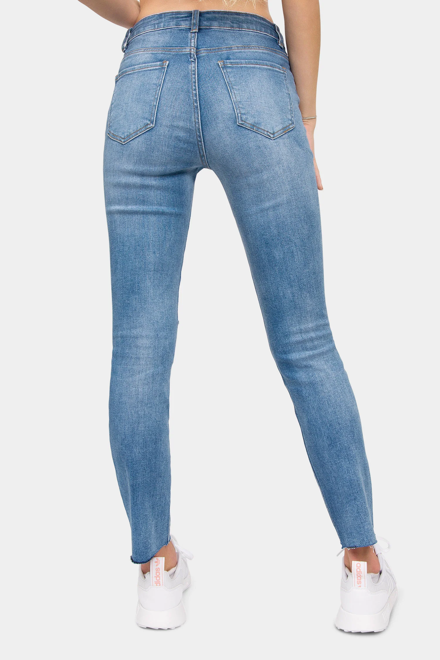 Destroyed High Rise Straight Jeans - Image 3