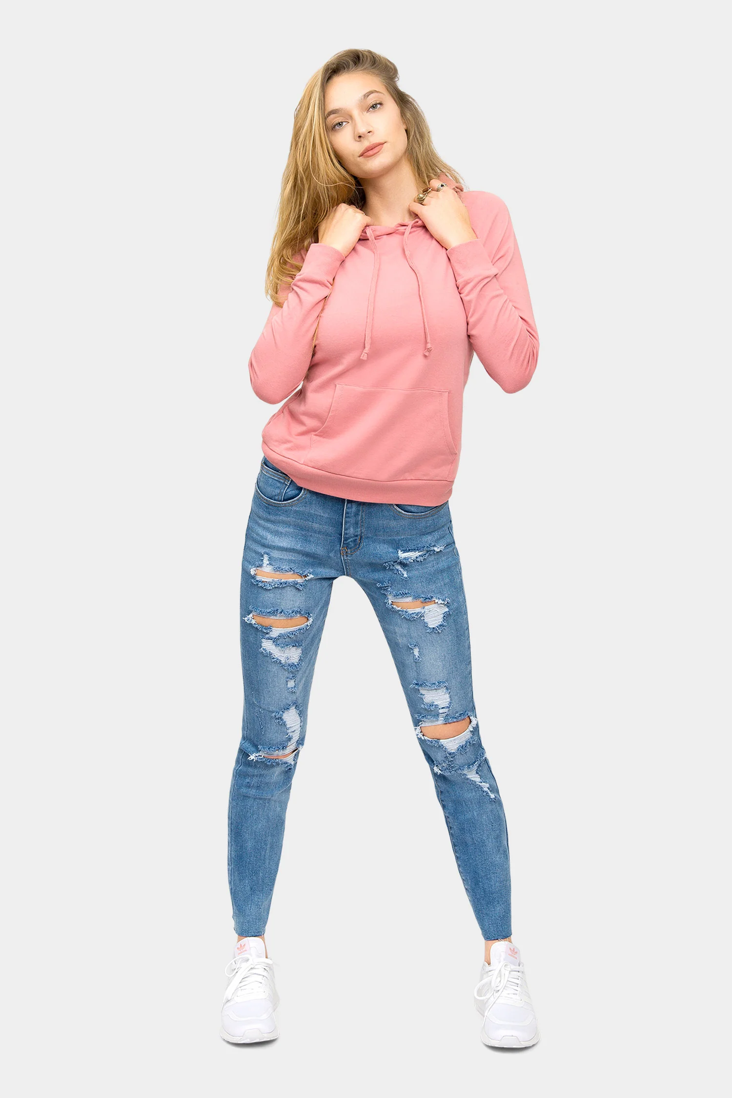 Destroyed High Rise Straight Jeans - Image 5