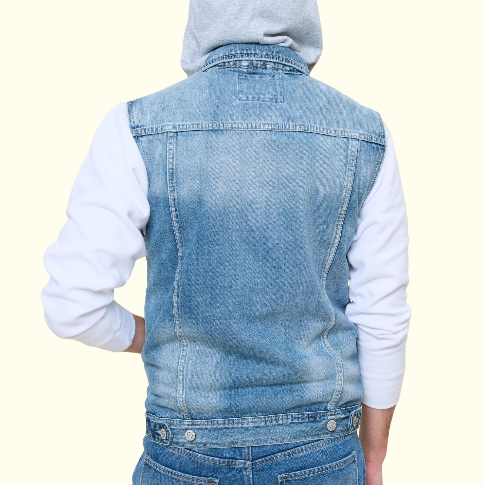 Detachable Hood Denim Vest - Image 12