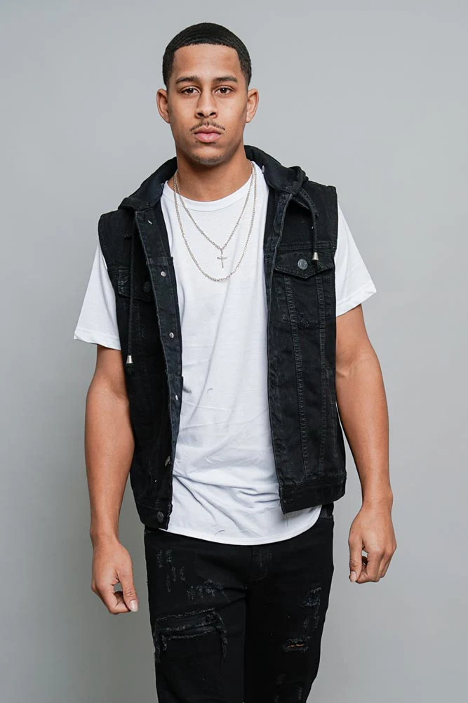 Detachable Hood Denim Vest - Image 25