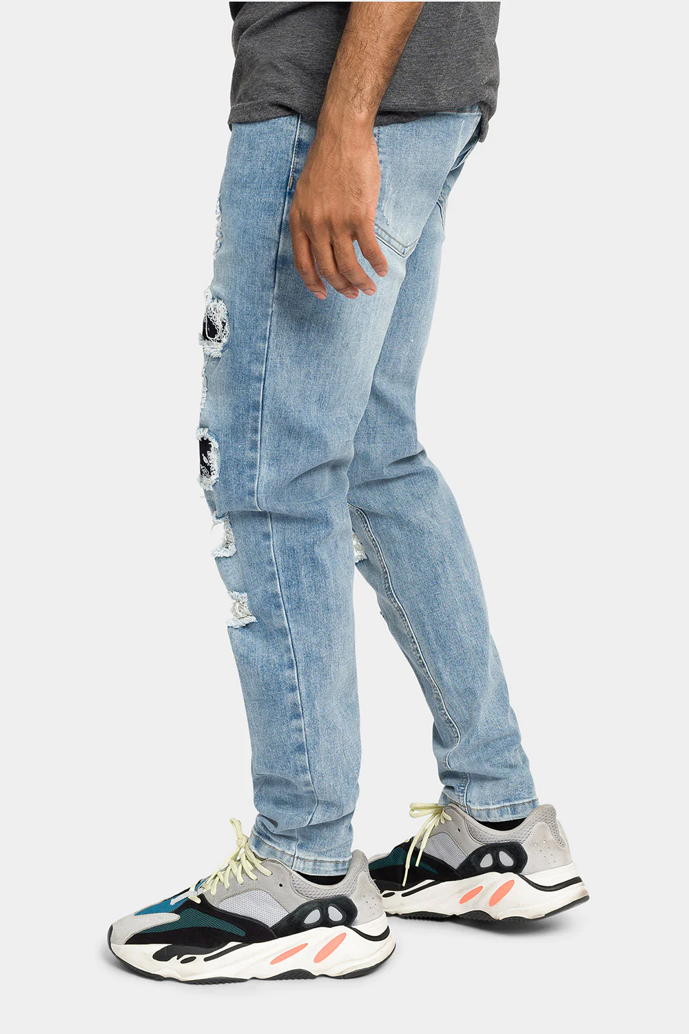 Distressed Bandana Paisley Patched Skinny Jeans - Image 2