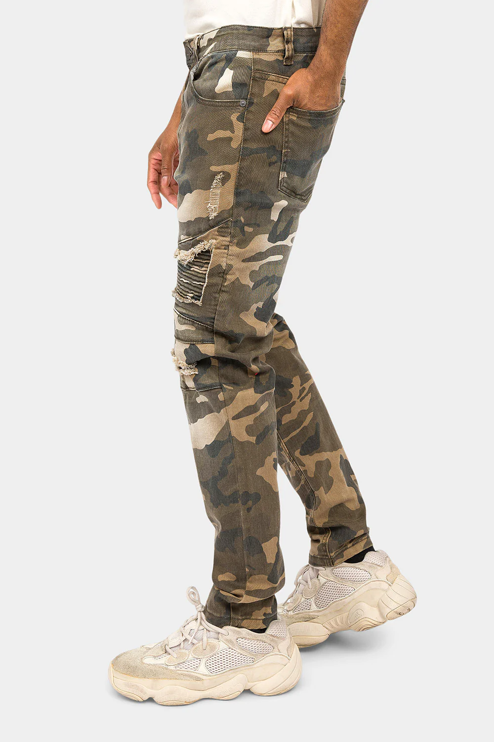 Distressed Biker Camo Jeans - Image 2