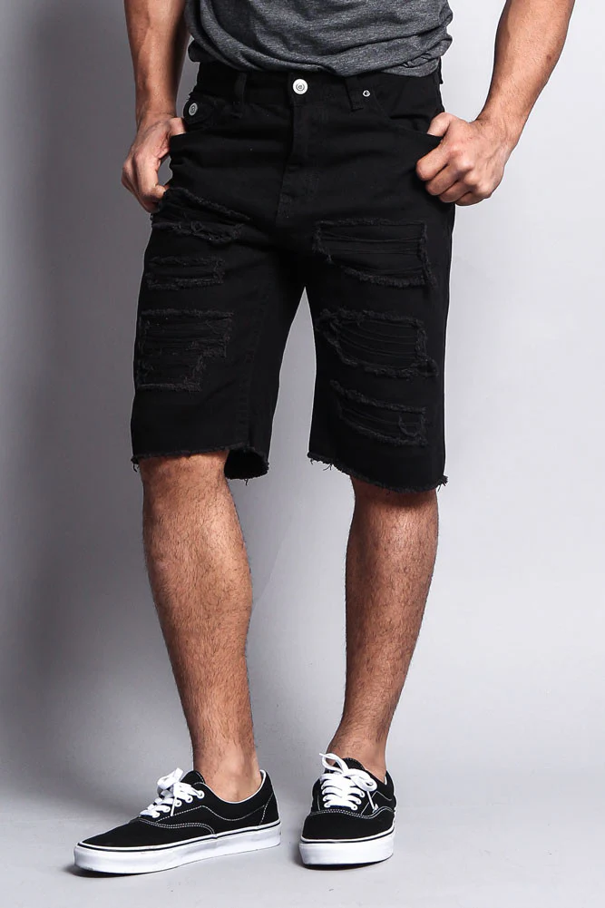 Distressed Colored Denim Shorts - Image 10