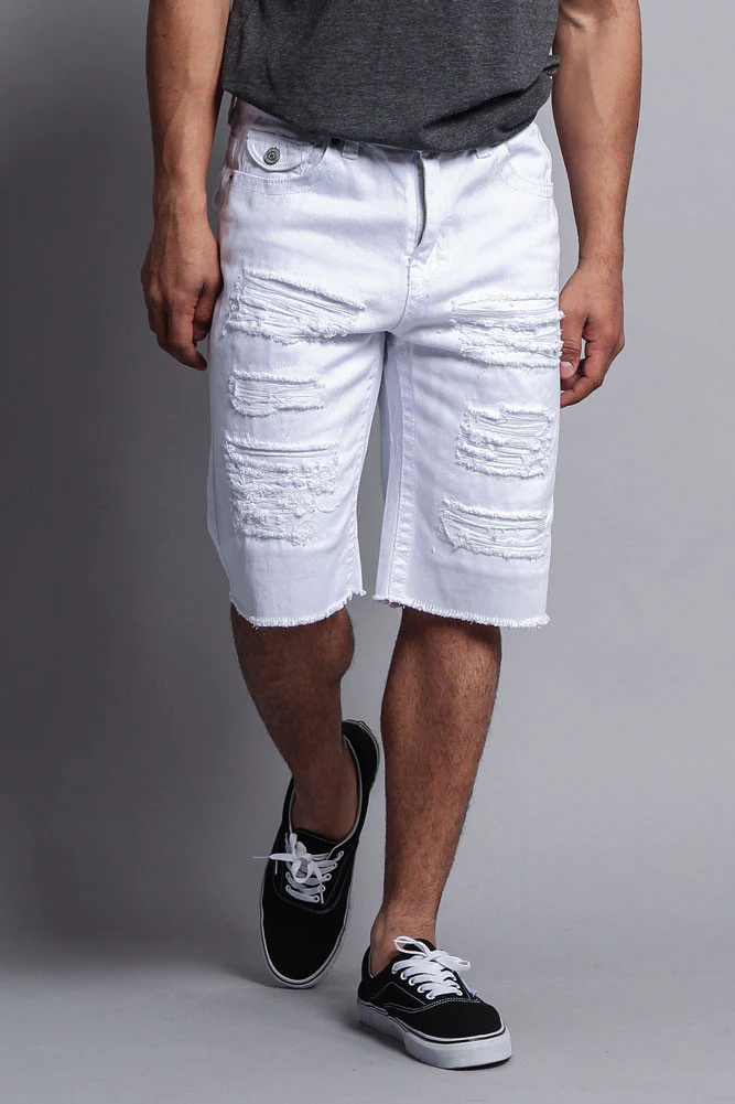 Distressed Colored Denim Shorts - Image 17