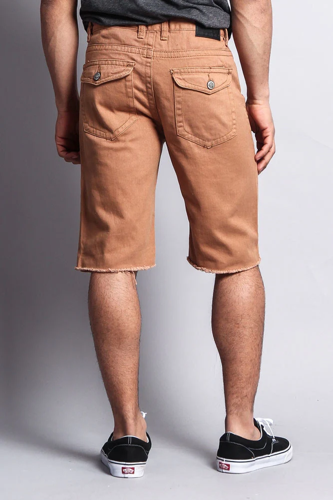 Distressed Colored Denim Shorts - Image 4
