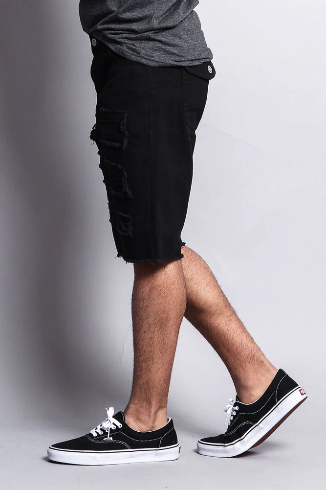 Distressed Colored Denim Shorts - Image 6