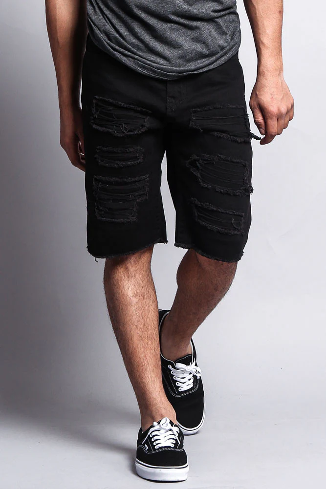 Distressed Colored Denim Shorts - Image 8