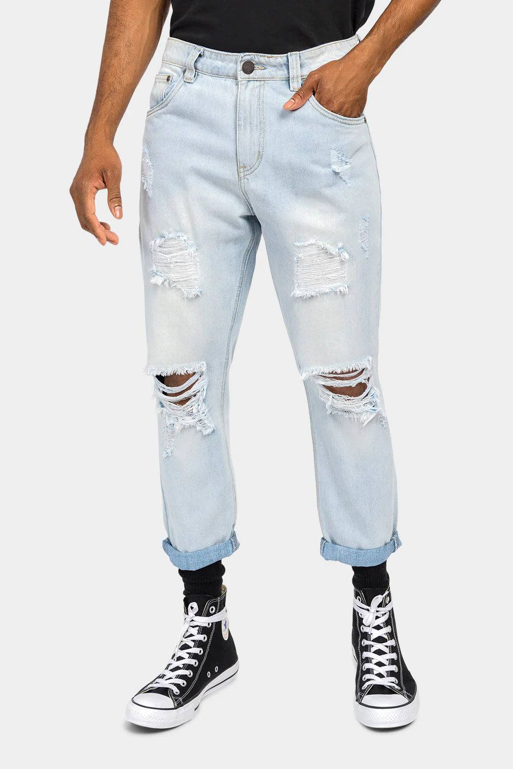 Distressed Cropped Denim Jeans - Image 11
