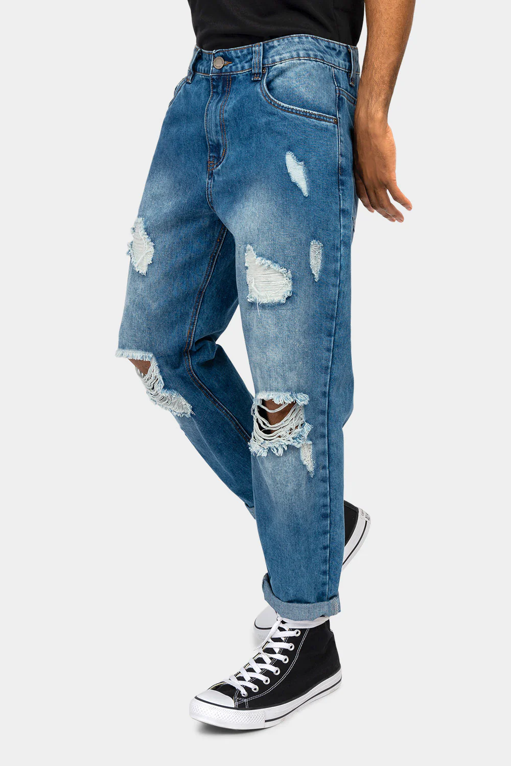 Distressed Cropped Denim Jeans - Image 7