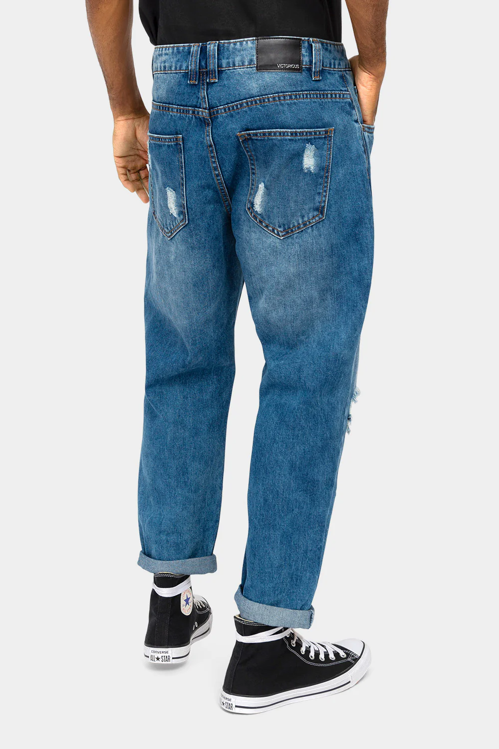 Distressed Cropped Denim Jeans - Image 8