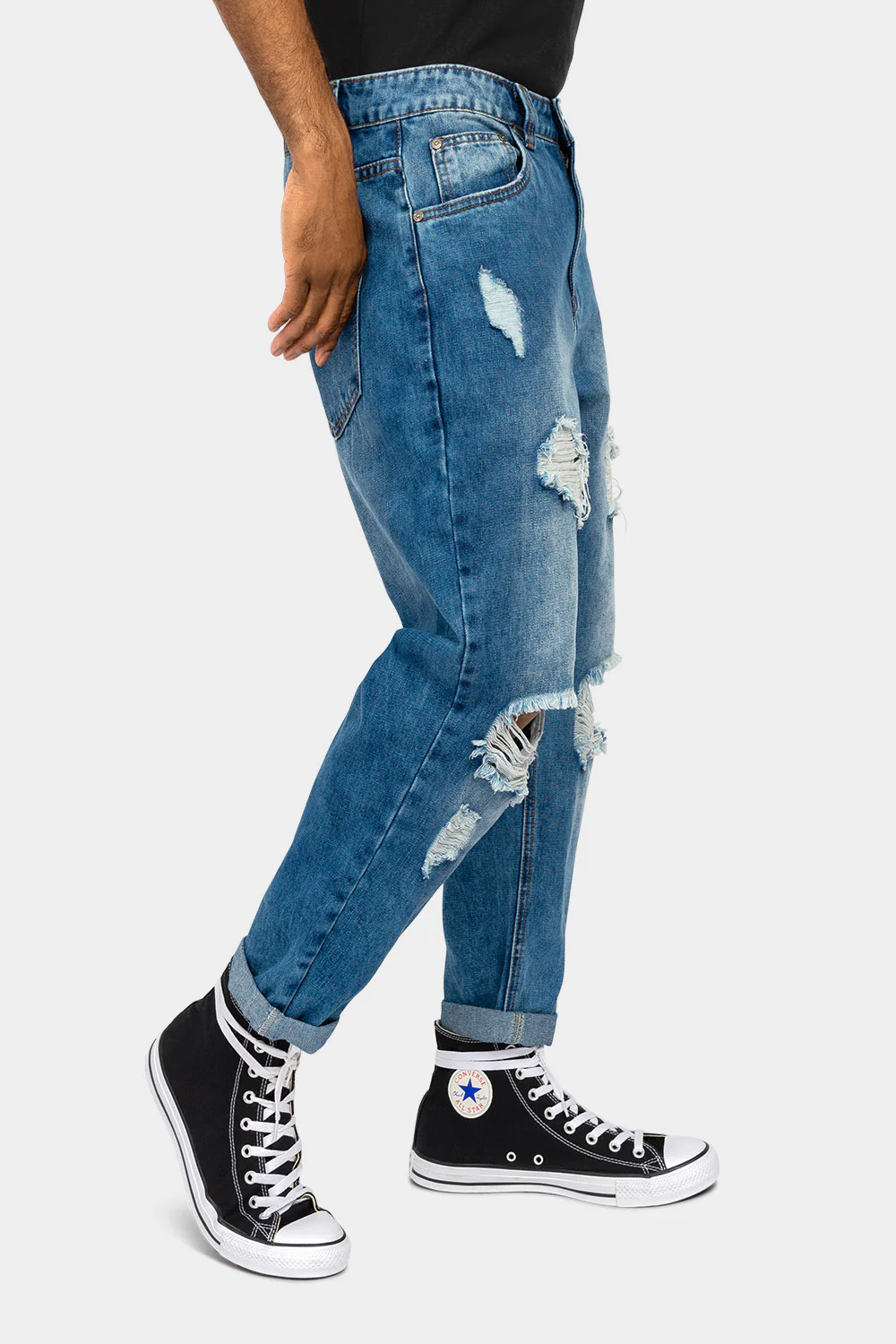 Distressed Cropped Denim Jeans - Image 9