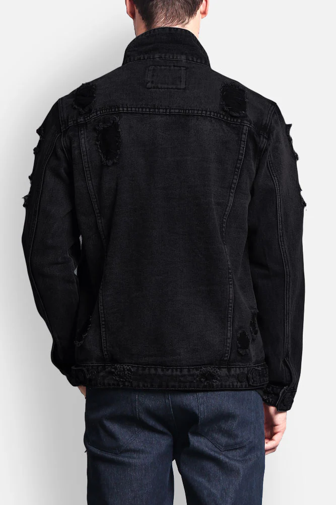 Distressed Faded Denim Jacket - Image 13