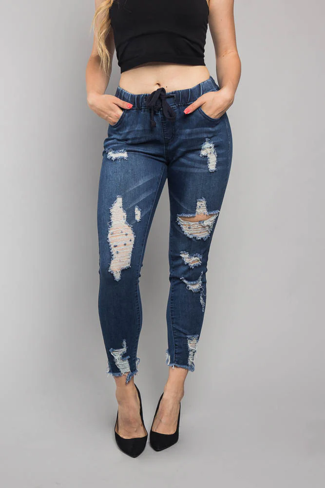 Distressed Denim Jogger - Image 7