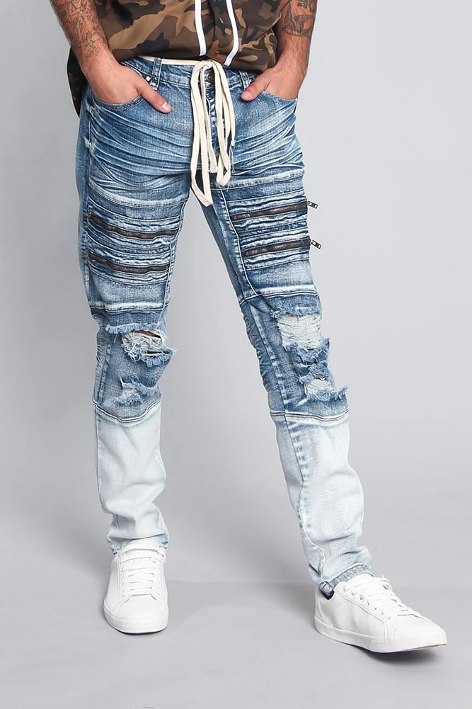 Distressed Dip Dyed Denim Jeans - Image 11