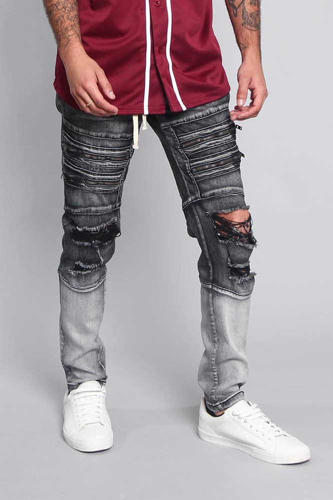 Distressed Dip Dyed Denim Jeans - Image 4