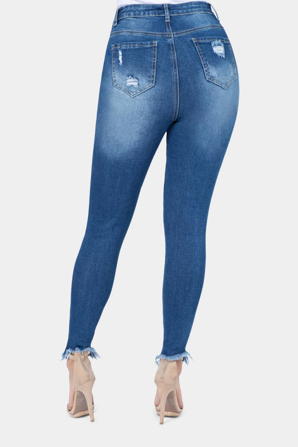 Distressed High Rise Skinny Jeans - Image 8