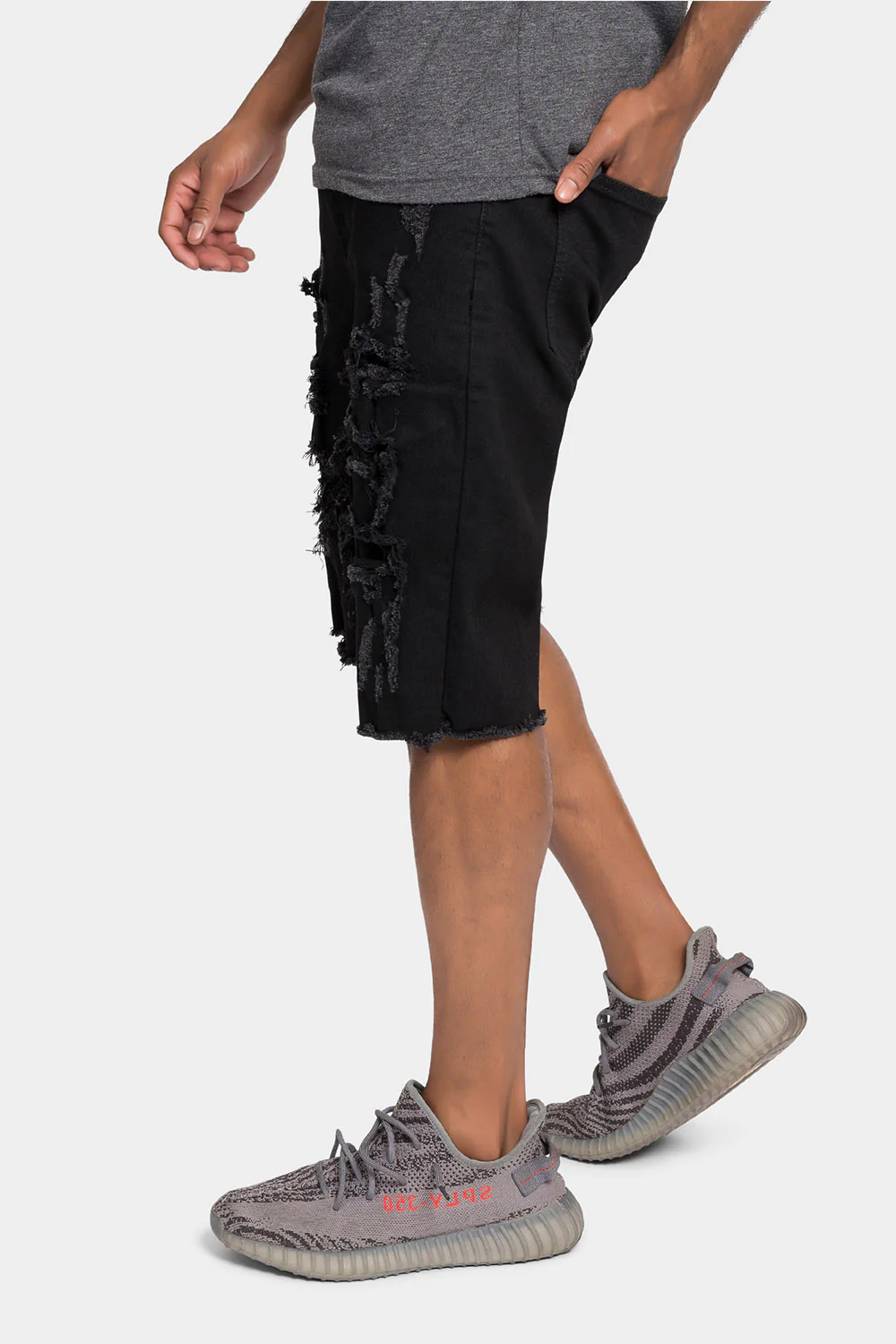 Distressed Illusion Denim Shorts - Image 14