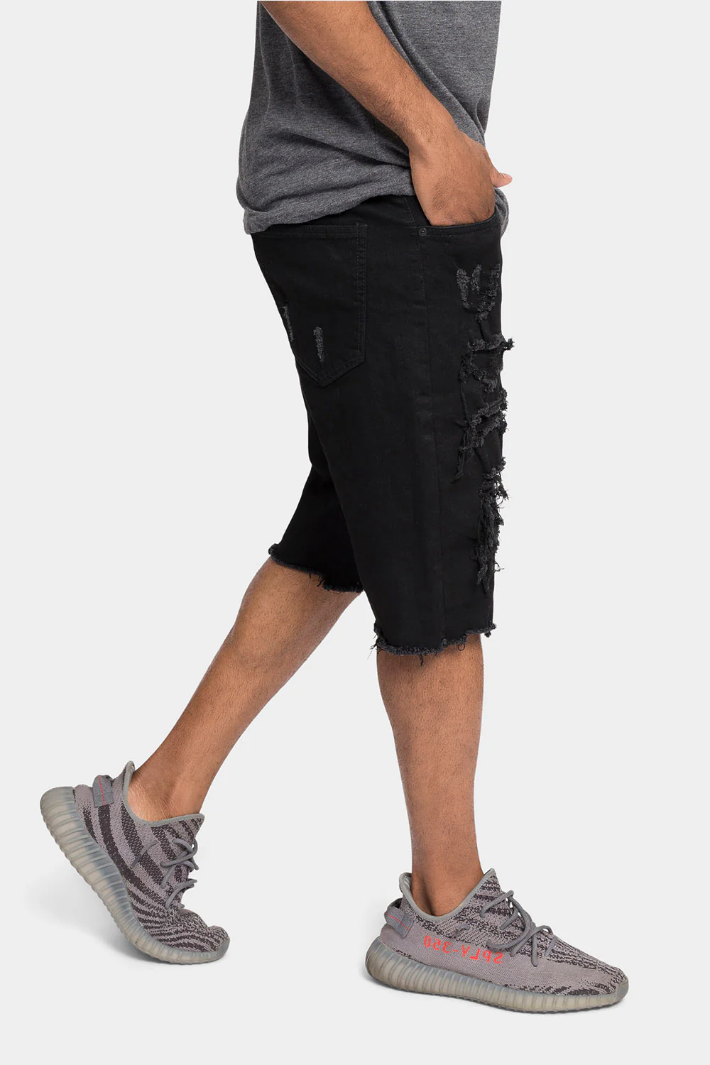 Distressed Illusion Denim Shorts - Image 16