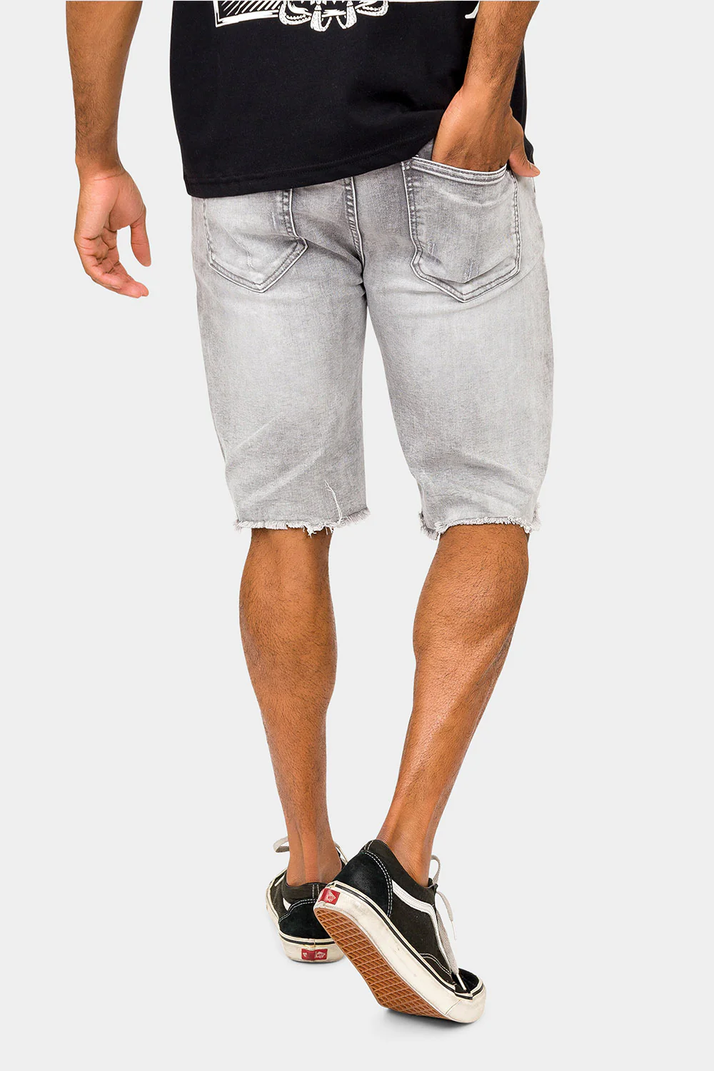 Distressed Illusion Denim Shorts - Image 19