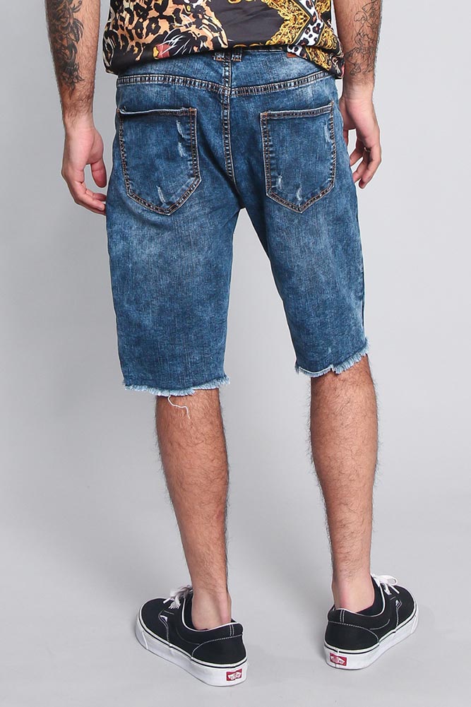 Distressed Illusion Denim Shorts - Image 5