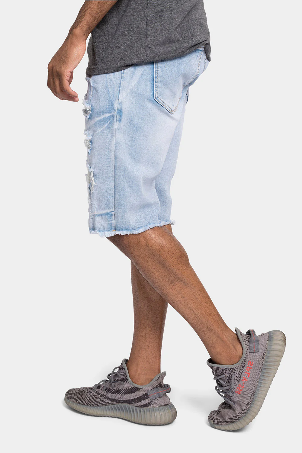 Distressed Illusion Denim Shorts - Image 9