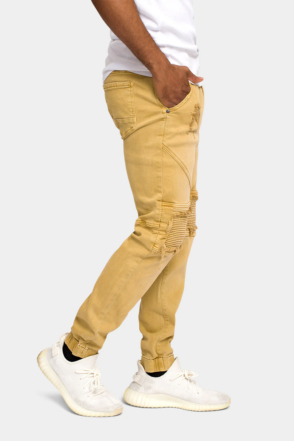 Distressed Ribbed Cuff Jeans - Image 12