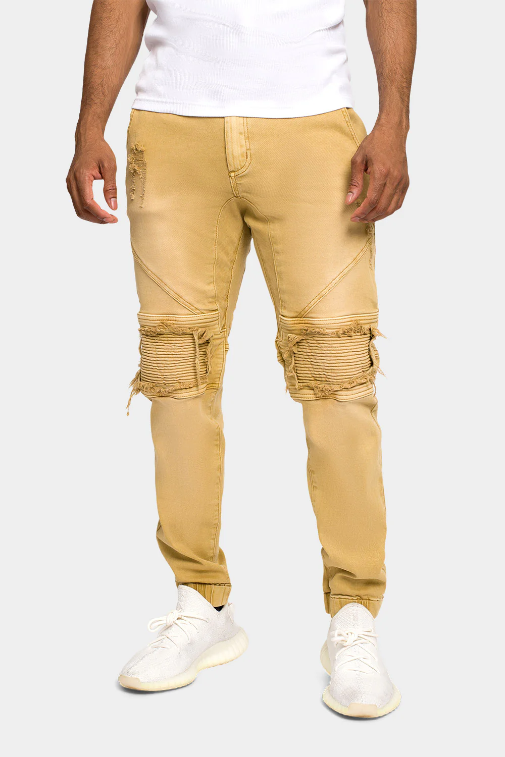 Distressed Ribbed Cuff Jeans - Image 2