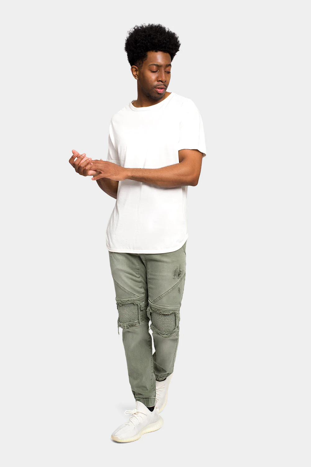Distressed Ribbed Cuff Jeans - Image 23