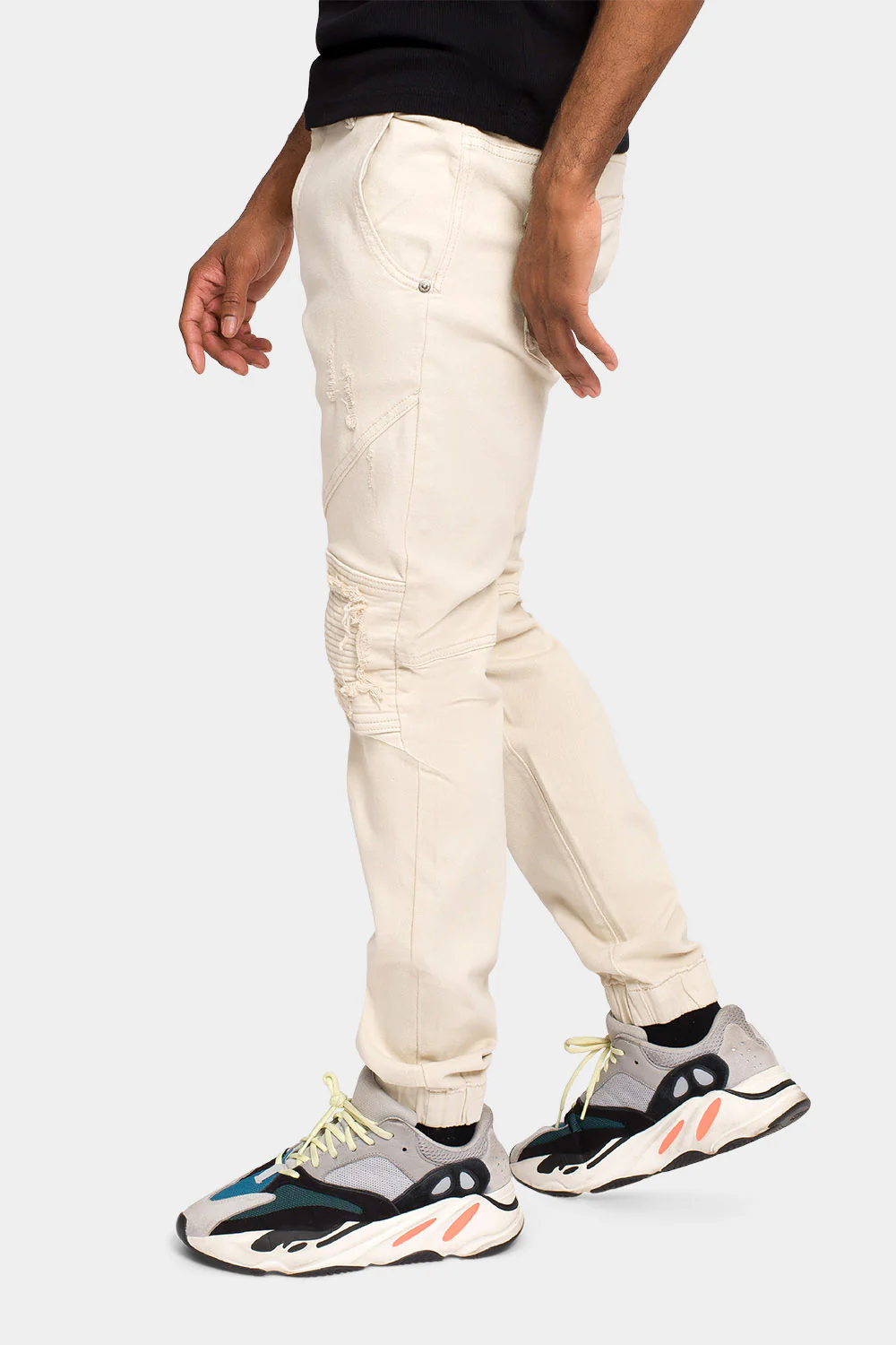 Distressed Ribbed Cuff Jeans - Image 5