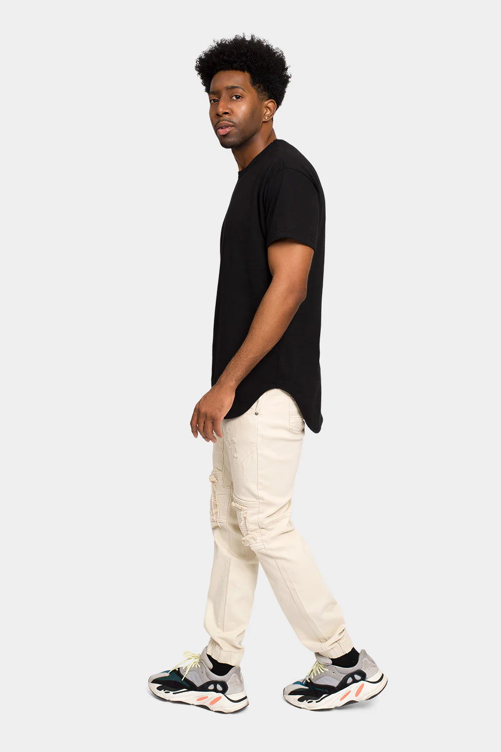 Distressed Ribbed Cuff Jeans - Image 9