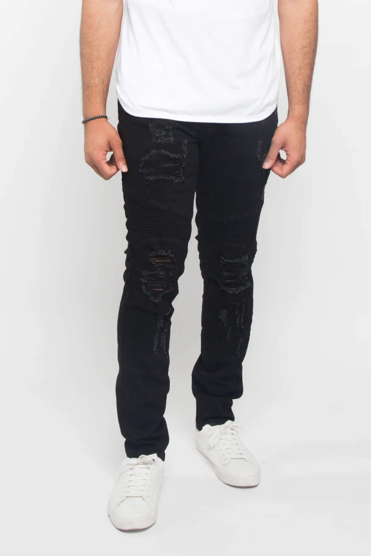 Distressed Scrunched Skinny Jeans - Image 3