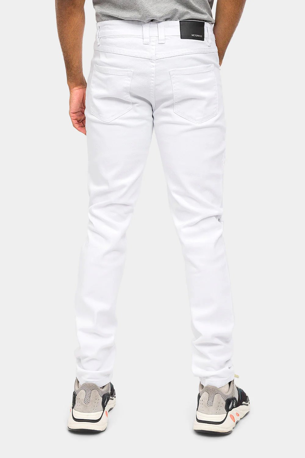 Distressed Solid Color Slim Fit Jeans - Image 13