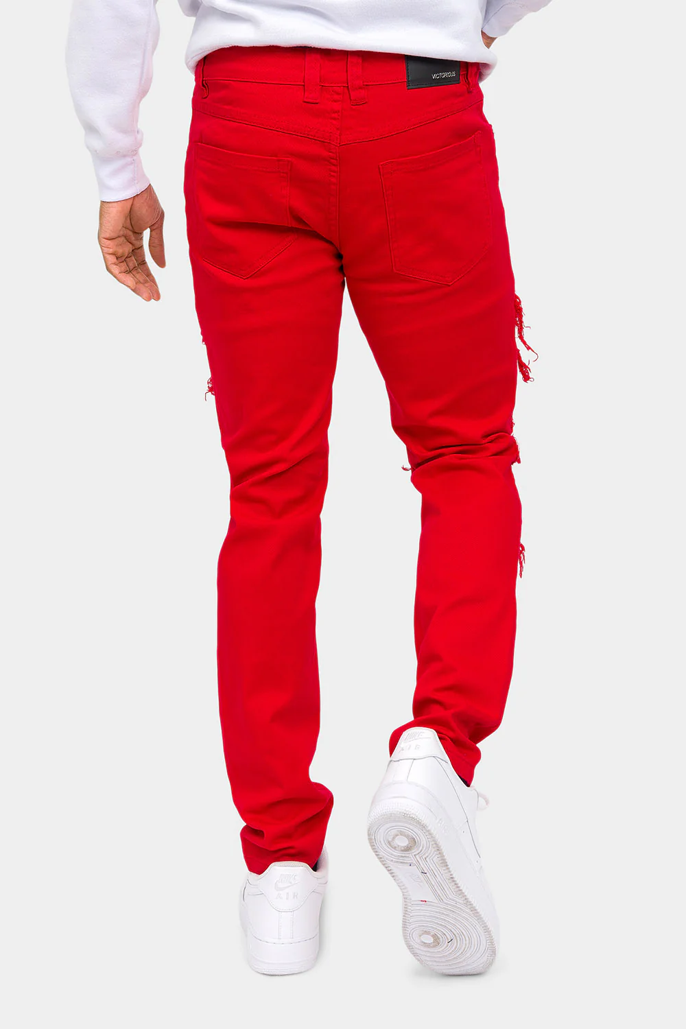 Distressed Solid Color Slim Fit Jeans - Image 18