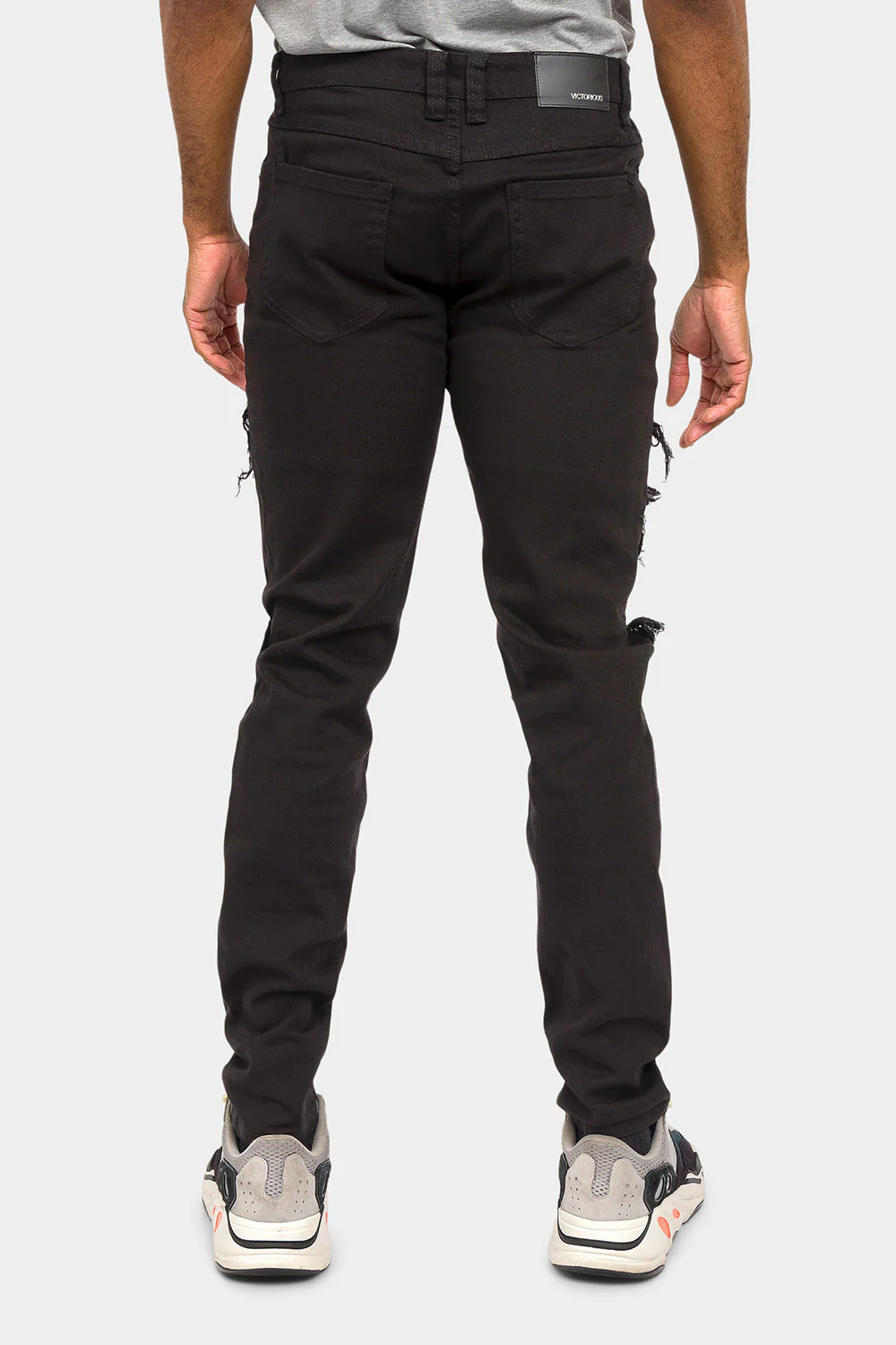 Distressed Solid Color Slim Fit Jeans - Image 8