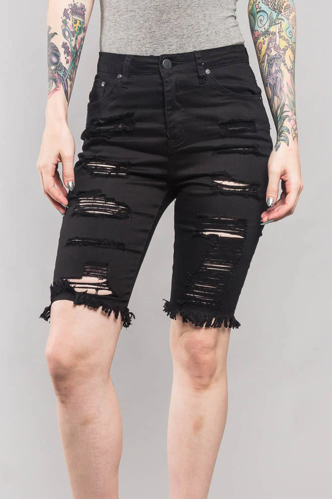 Double Sided Distressed Bermuda Shorts - Image 2