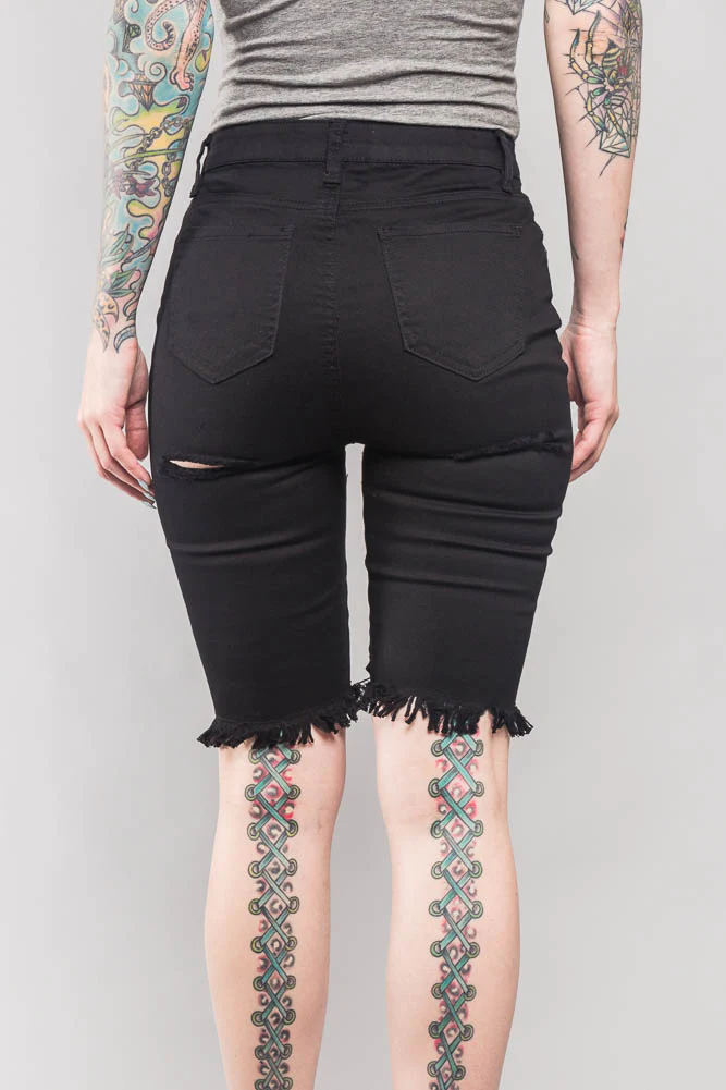 Double Sided Distressed Bermuda Shorts - Image 5