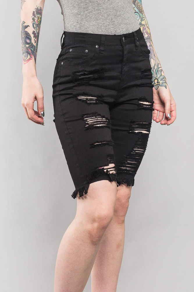 Double Sided Distressed Bermuda Shorts - Image 6