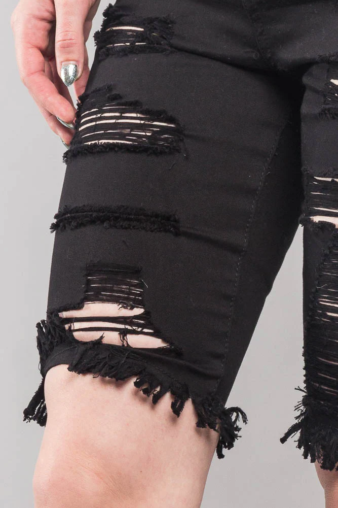 Double Sided Distressed Bermuda Shorts - Image 7