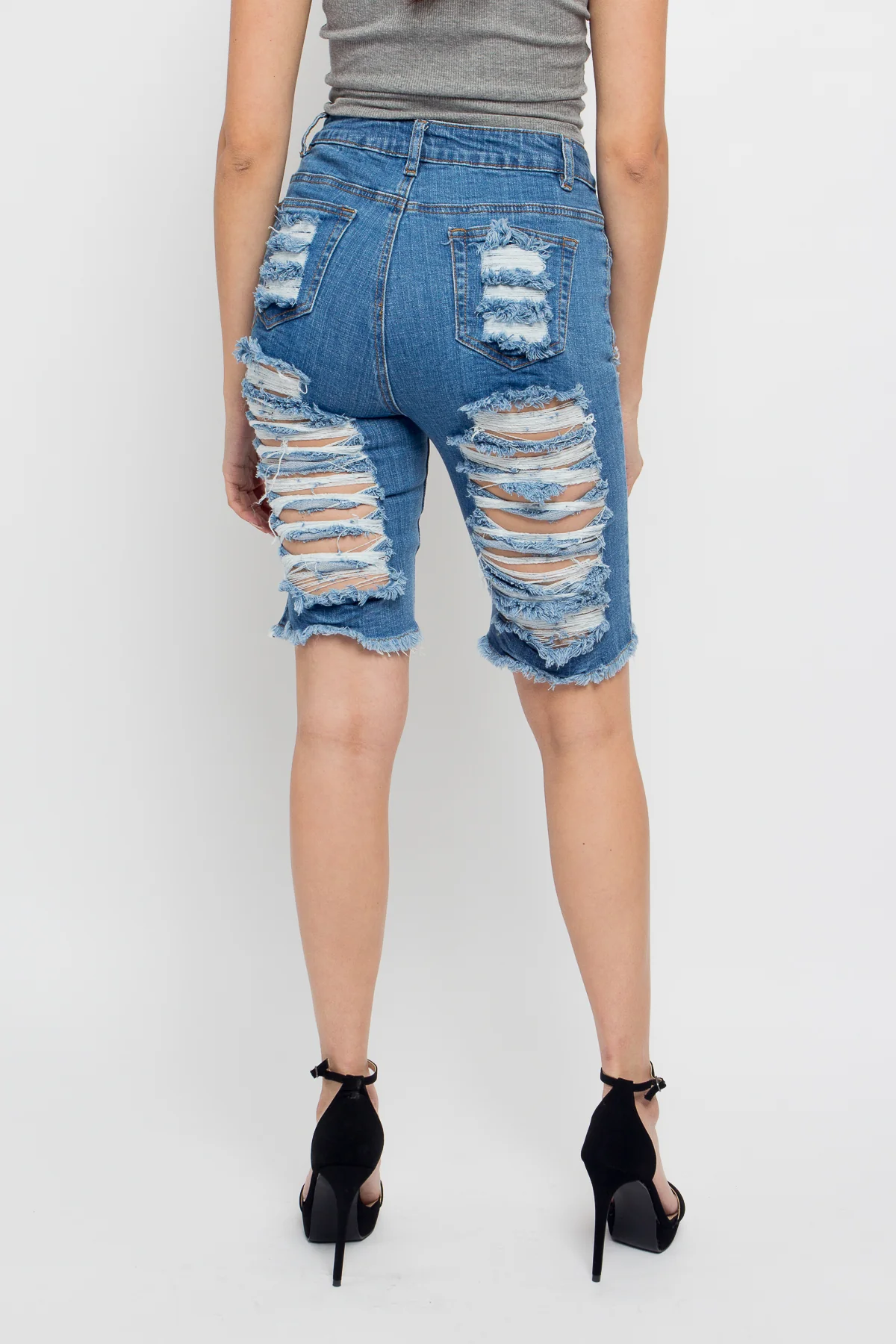 Double Sided Distressed Shorts - Image 14