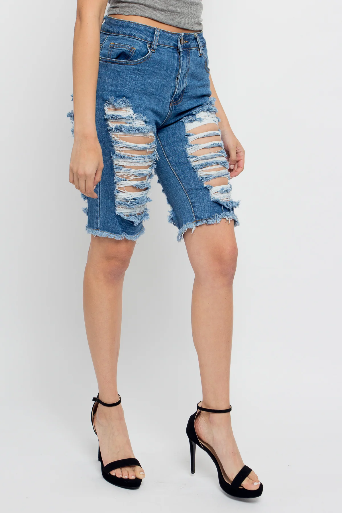 Double Sided Distressed Shorts - Image 15