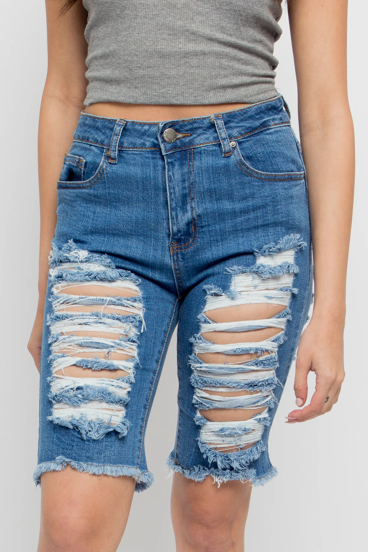 Double Sided Distressed Shorts - Image 16
