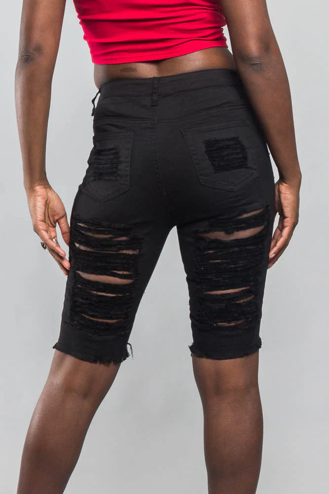 Double Sided Distressed Shorts - Image 3