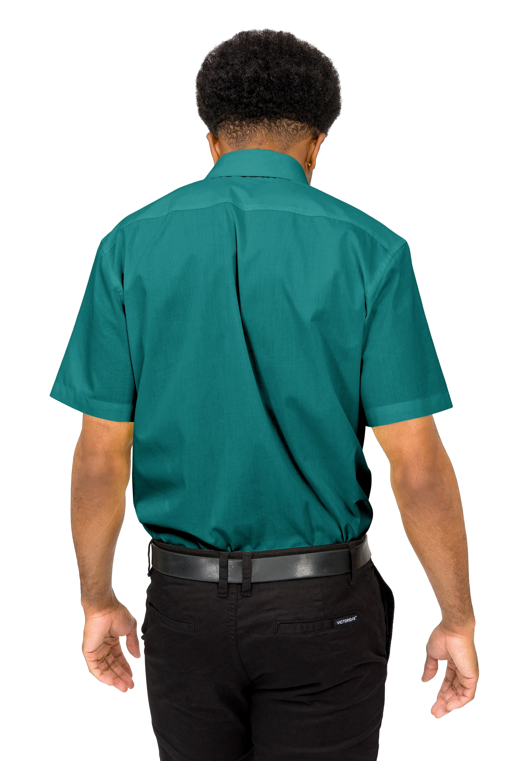 Men's Regular Fit Short Sleeve Solid Color Dress Shirts - Image 102