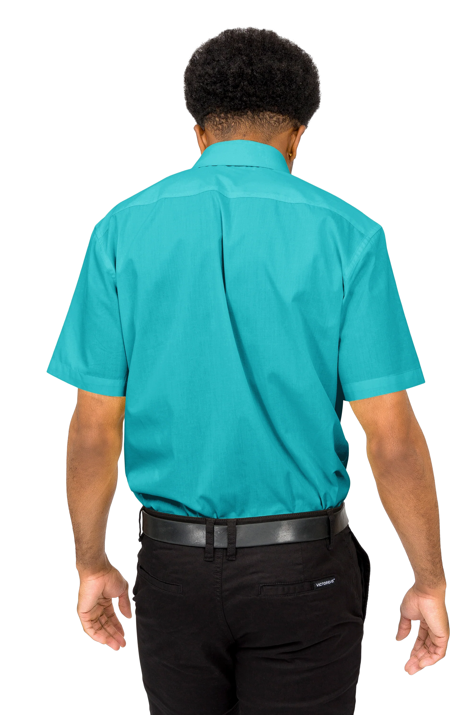 Men's Regular Fit Short Sleeve Solid Color Dress Shirts - Image 127