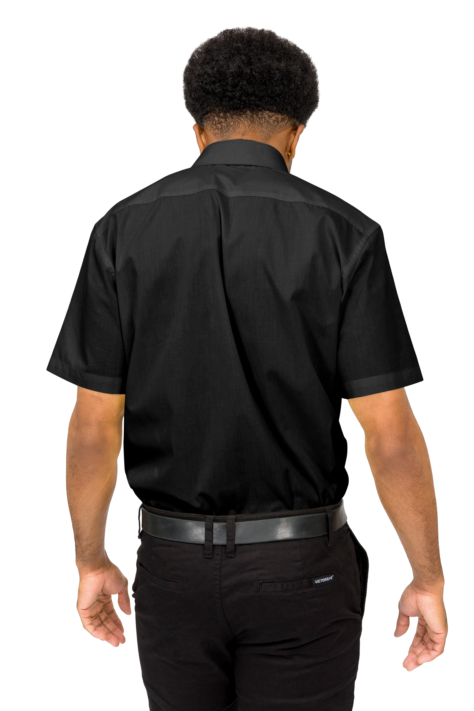Men's Regular Fit Short Sleeve Solid Color Dress Shirts - Image 13