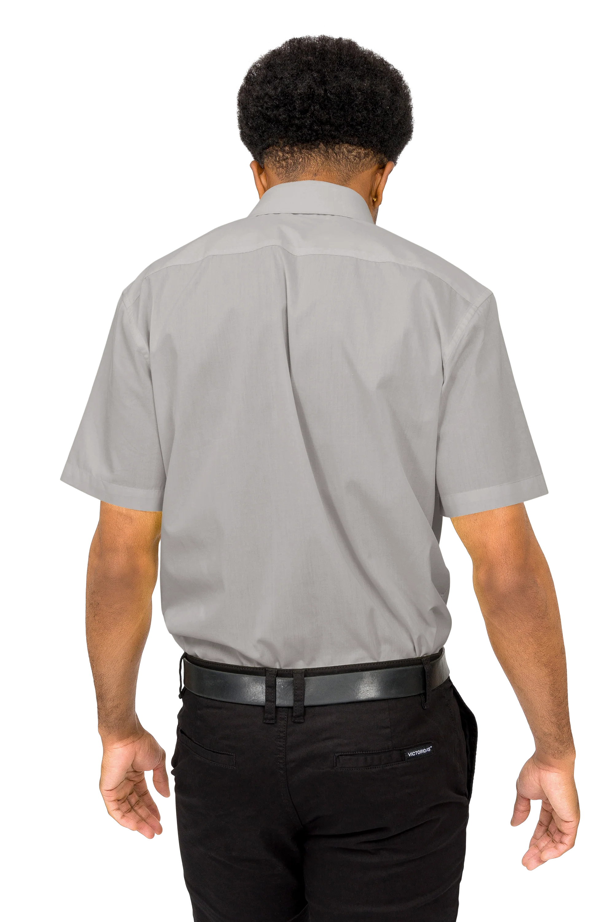 Men's Regular Fit Short Sleeve Solid Color Dress Shirts - Image 55