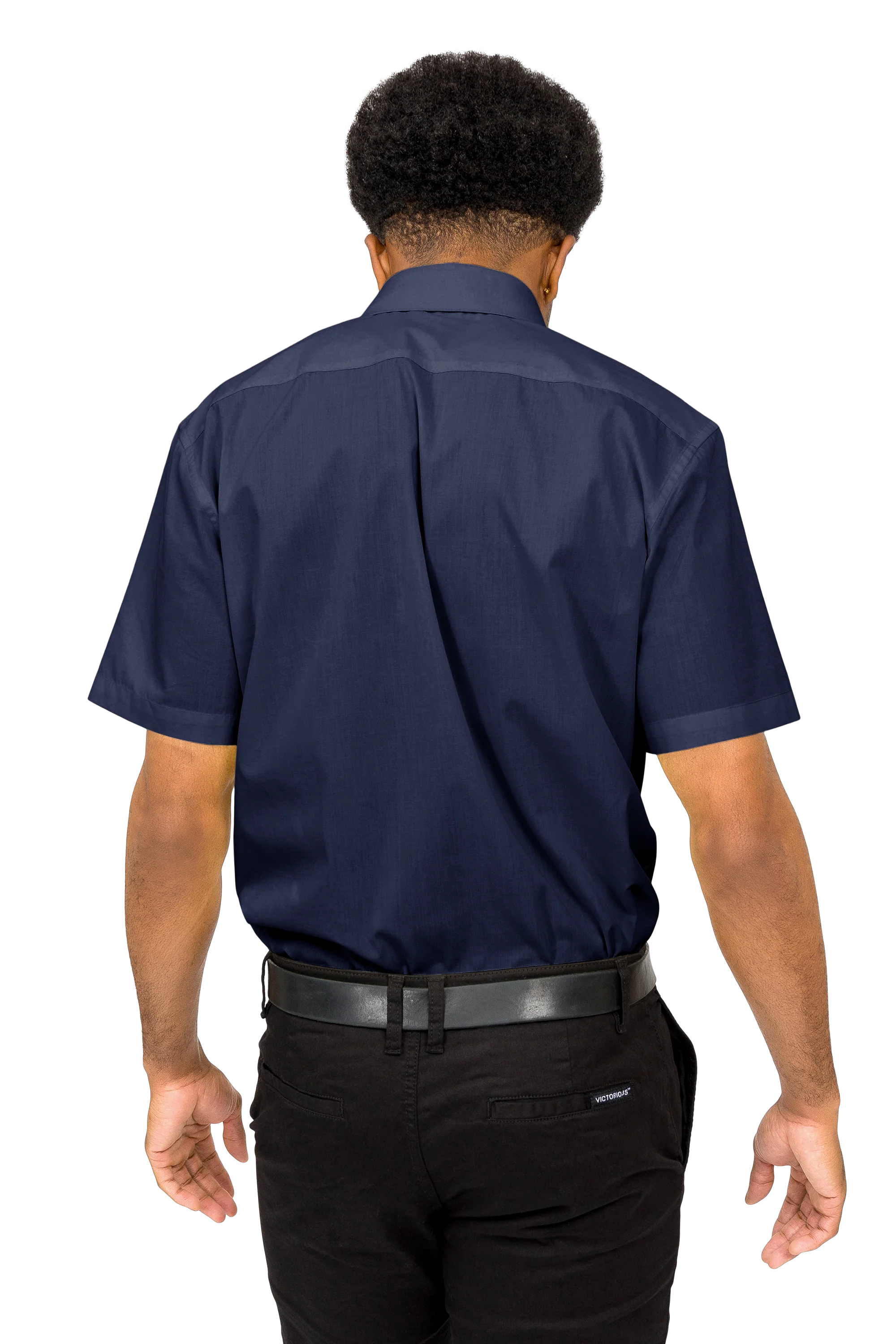 Men's Regular Fit Short Sleeve Solid Color Dress Shirts - Image 74