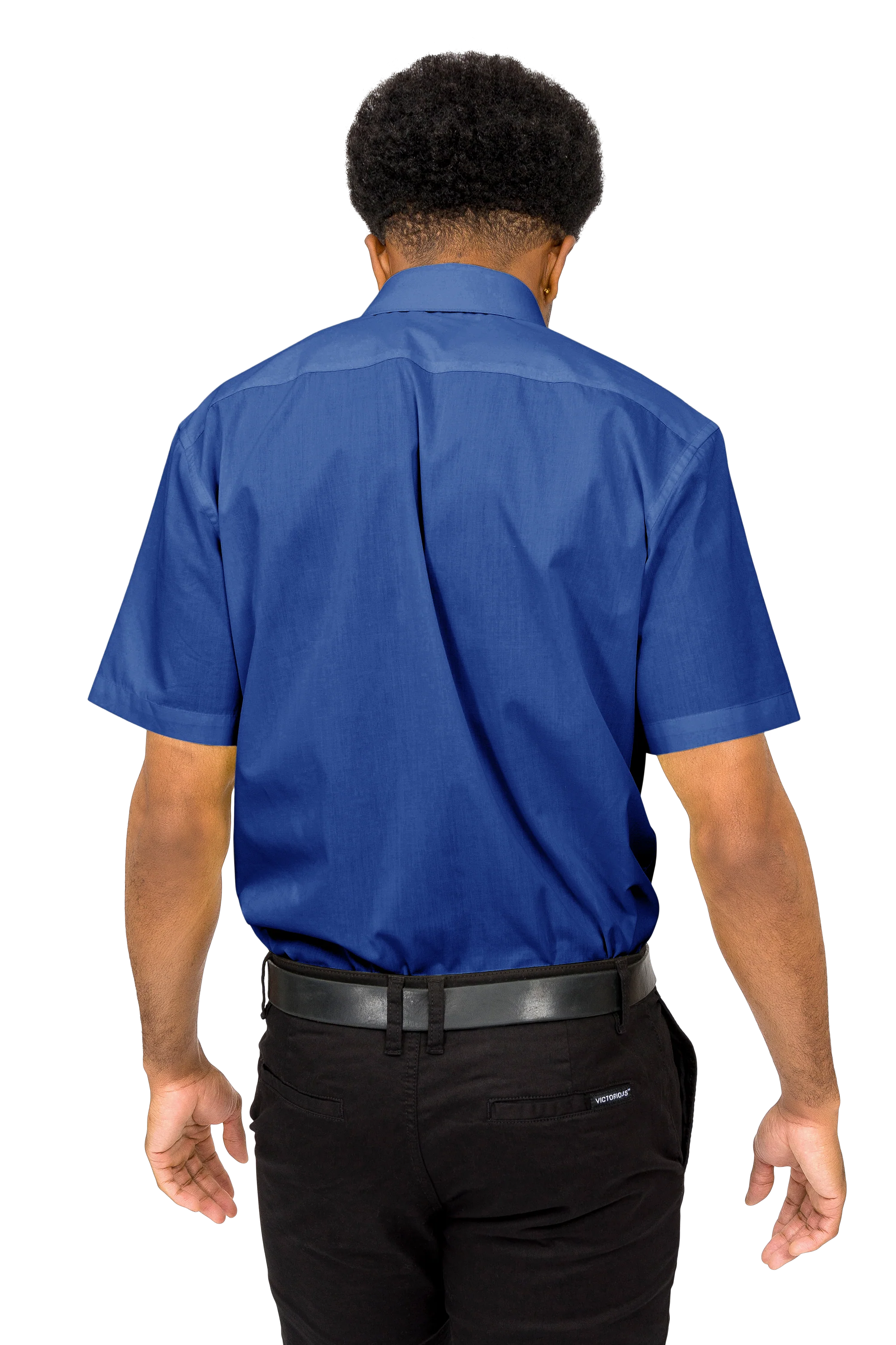 Men's Regular Fit Short Sleeve Solid Color Dress Shirts - Image 92