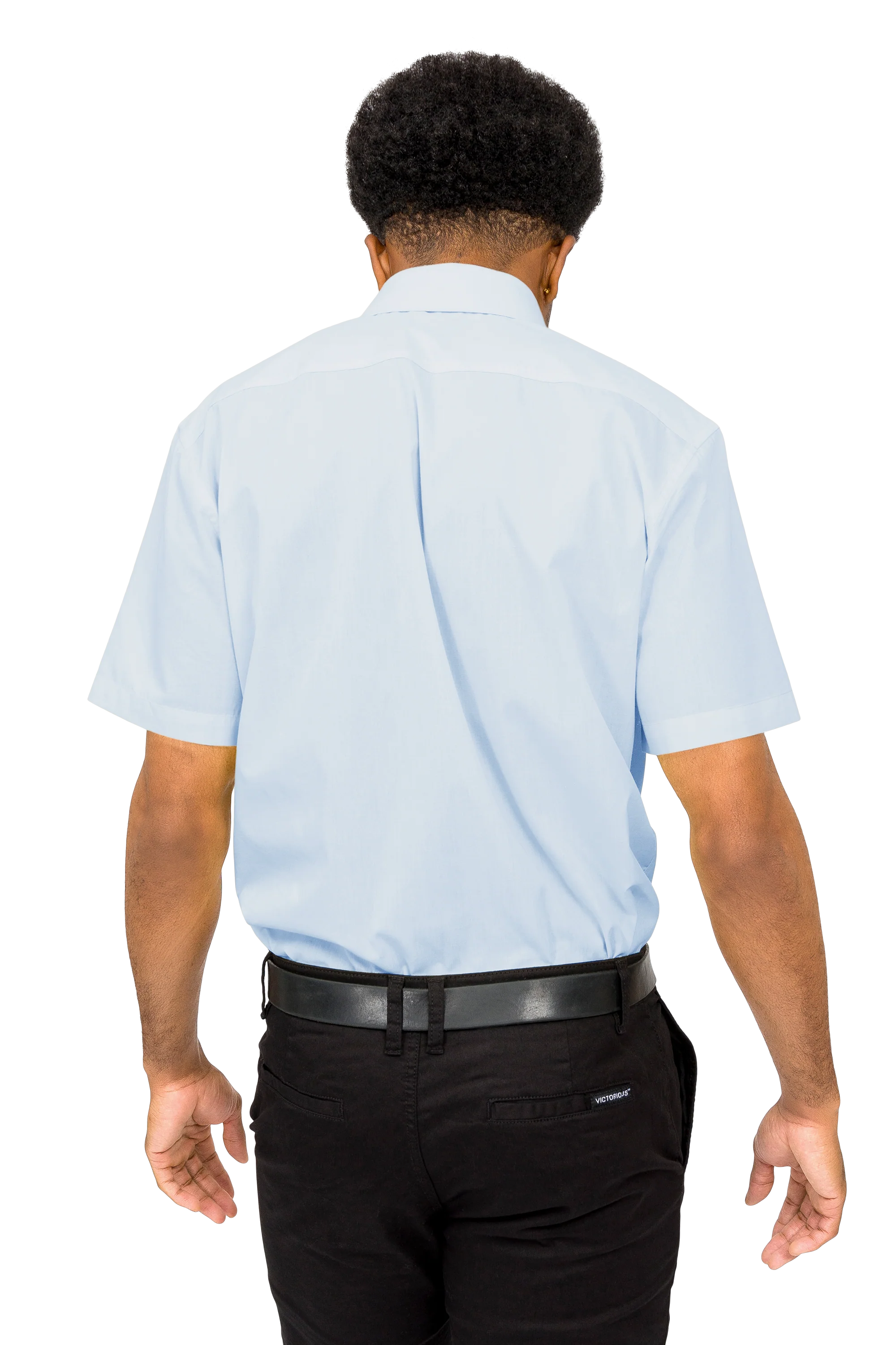 Men's Regular Fit Short Sleeve Solid Color Dress Shirts - Image 97