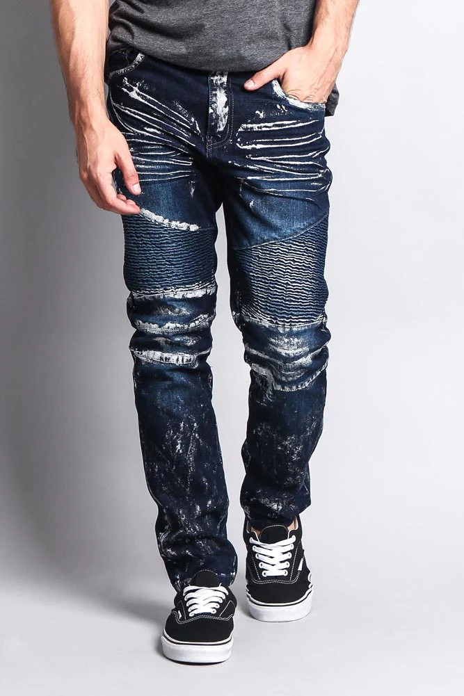 Foil Edge Biker Denim Jeans - Image 10